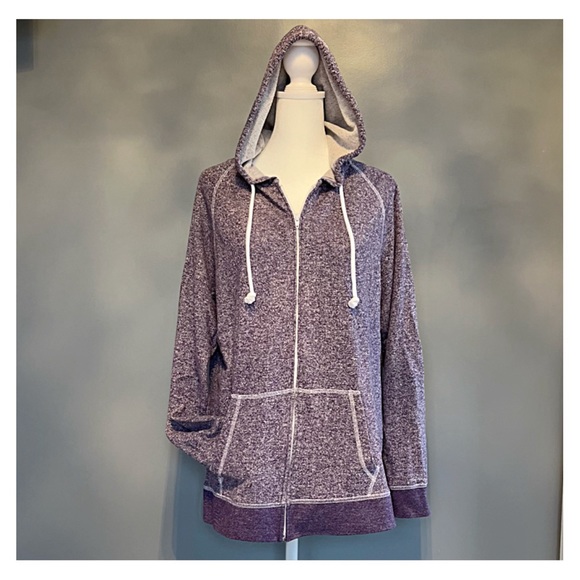 PURPLE ZIP HOODIE! Juniors XXL Long Sleeve French Terry; PIMATEE by PIMA APPAREL - Picture 2 of 11